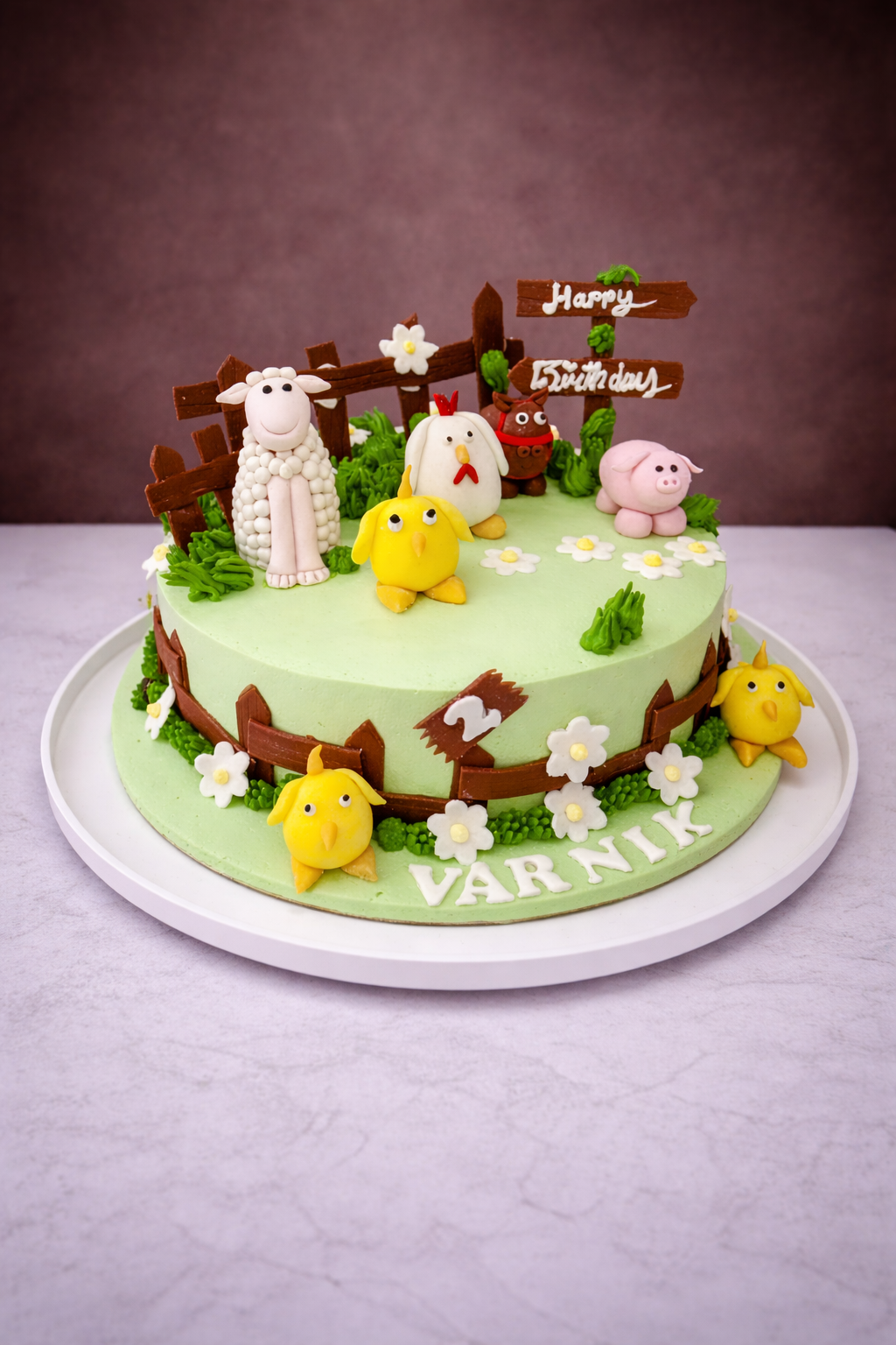 Farmyard Animal Theme Cake