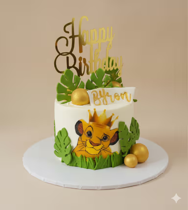Lion King Golden Birthday Cake