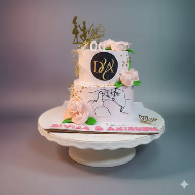Elegant Engagement Ring Ceremony Cake