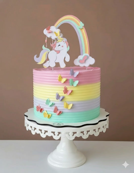 Pastel Butterfly Unicorn Cake