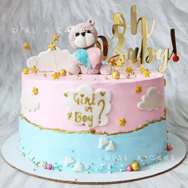 Teddy Baby Shower Reveal Cake
