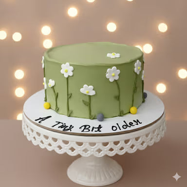 Green Daisy Birthday Cake