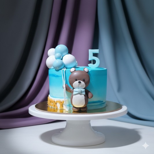 Teddy Sky Balloon Cake
