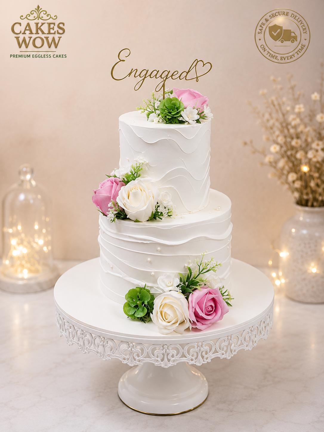 Classic White Tiered Wedding Cake