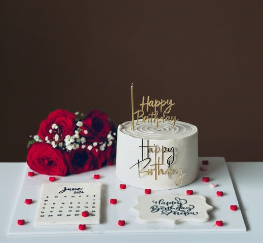 Elegant Birthday Rose Cake