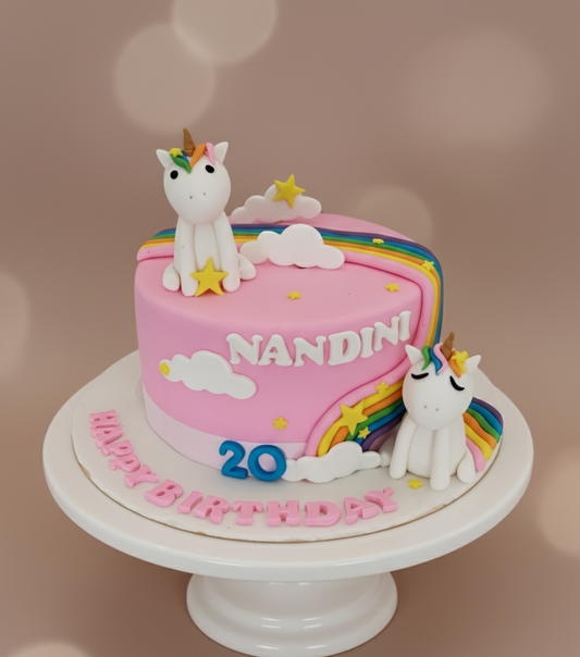 Rainbow & Sleepy Clouds Cake
