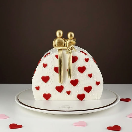 Golden Love Couple Cake