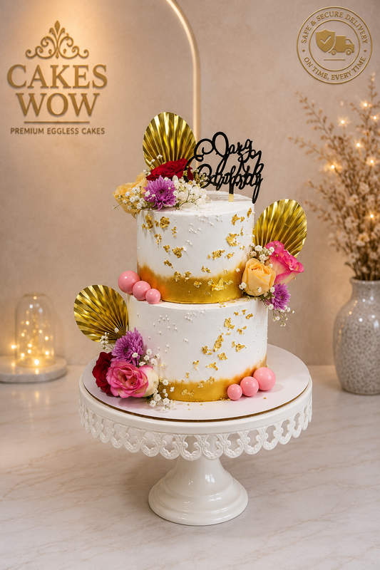 Golden Splendor Engagement or Wedding Cake