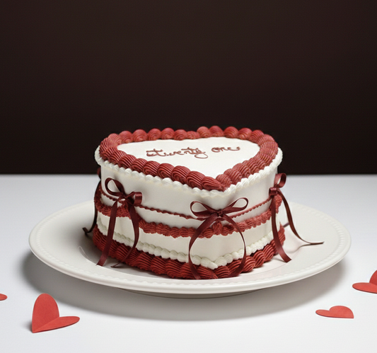 Elegant Heart Anniversary Cake