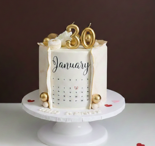 Golden Milestone Anniversary Cake