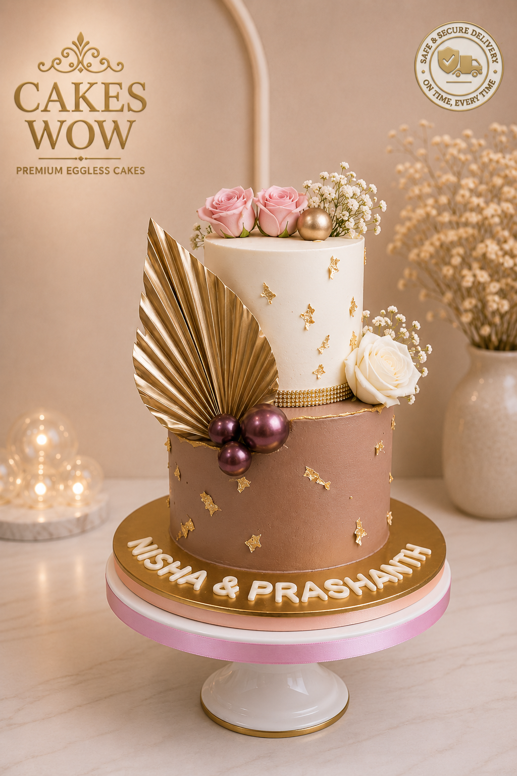 The Glamour Engagement  Cake