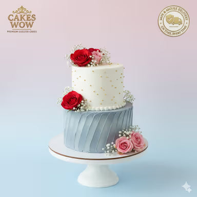 White ad Grey Engagement Cake