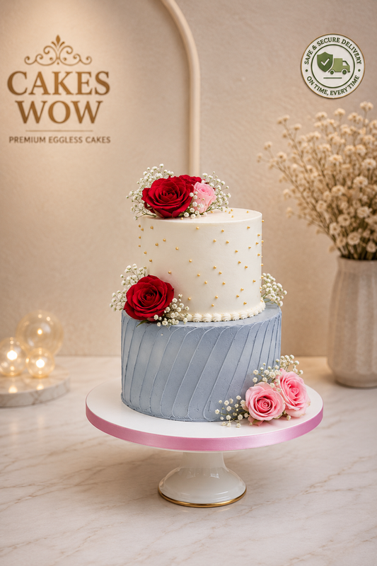 White ad Grey Engagement Cake