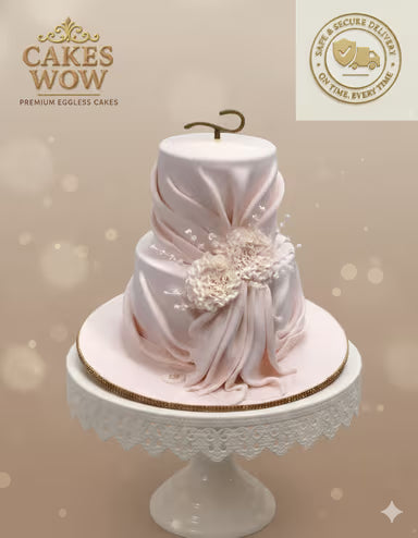 The Silk Draping Engagement Cake
