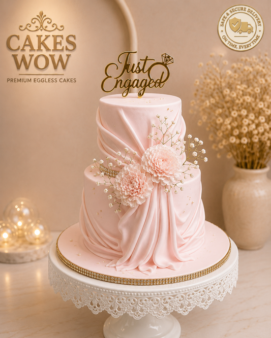 The Silk Draping Engagement Cake