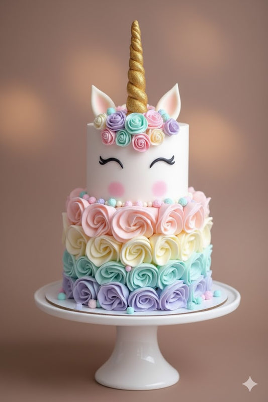 Dreamy Unicorn & Rainbow Cake