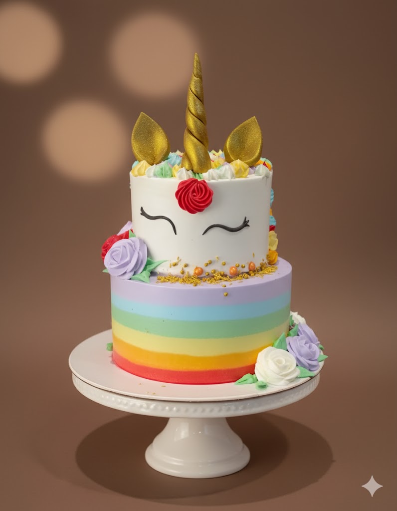 Rainbow Unicorn Celebration Cake