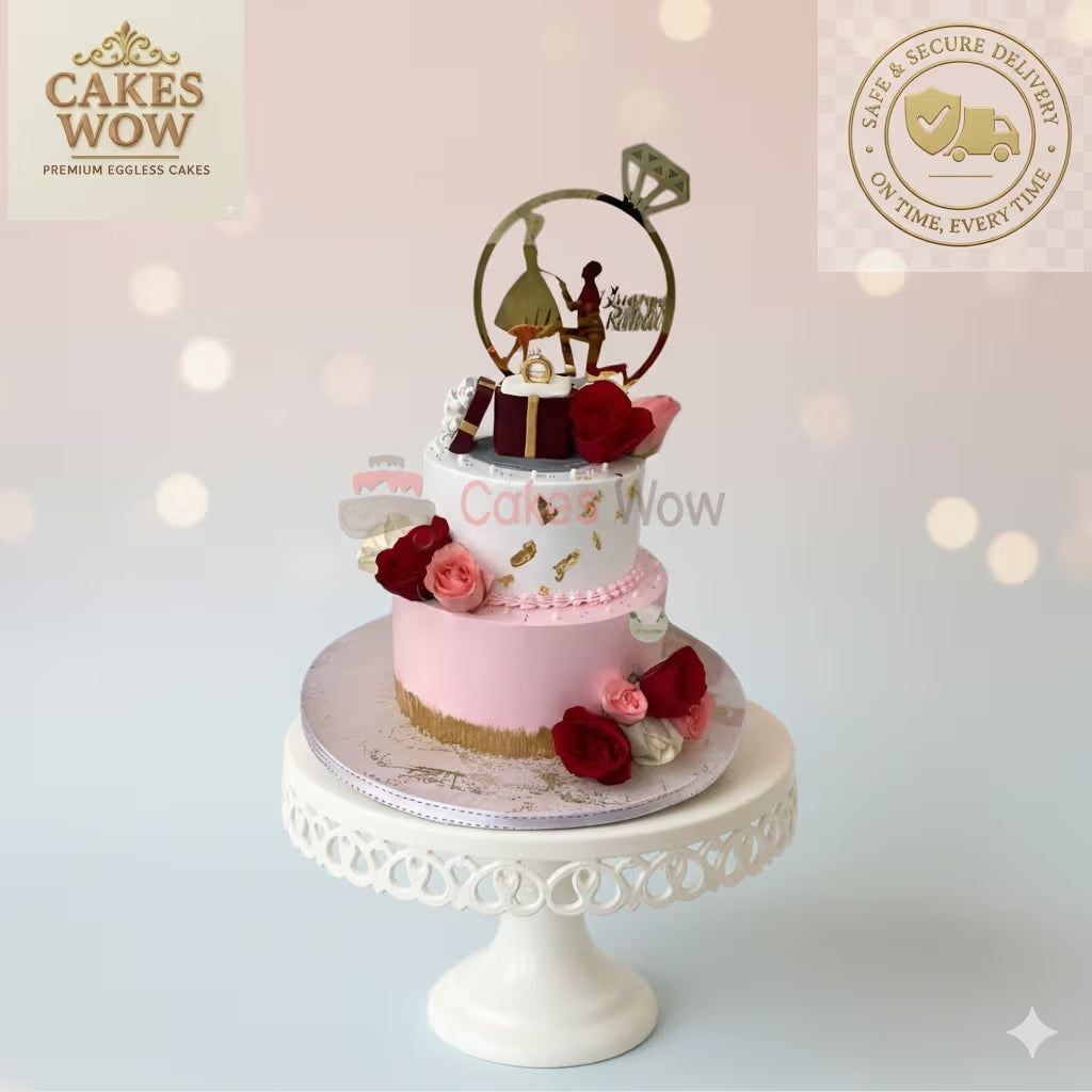 Romantic Ring Reveal Cake