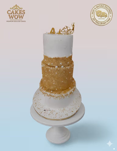 The Golden Cascade Engagement Cake