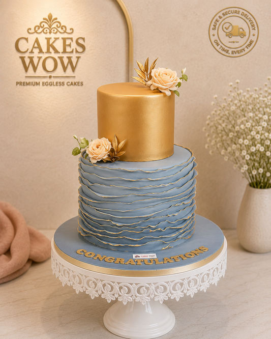 The Midnight Opulence Engagement Cake