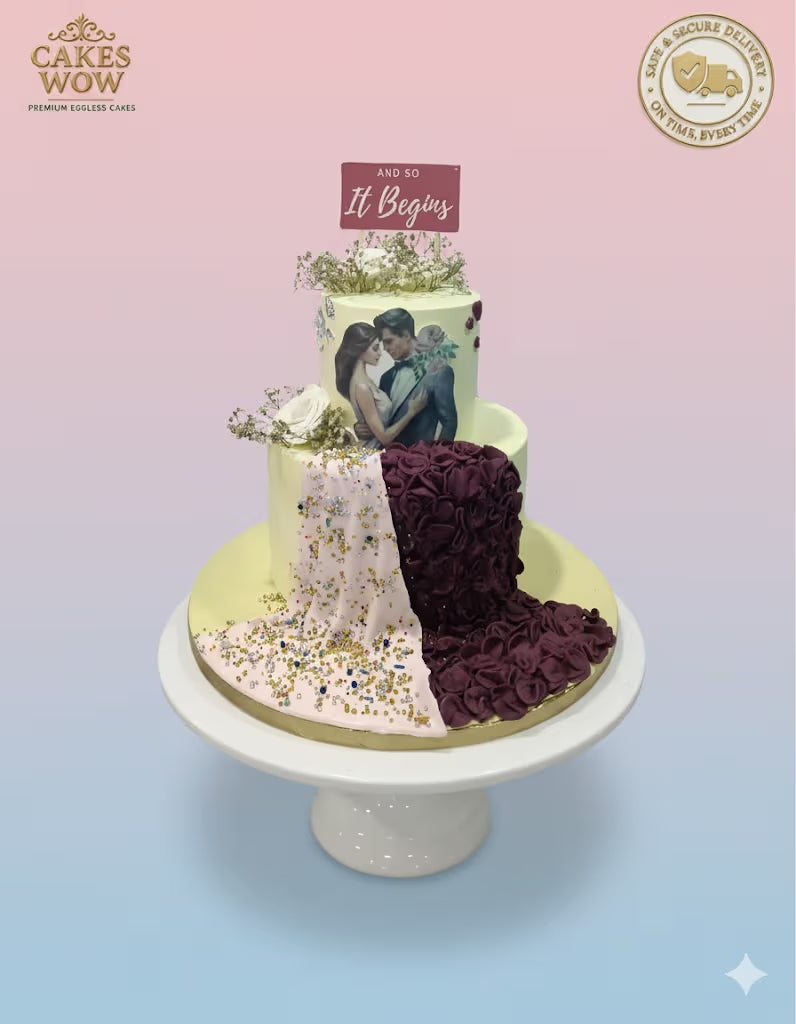 New Beginnings Engagement Cake