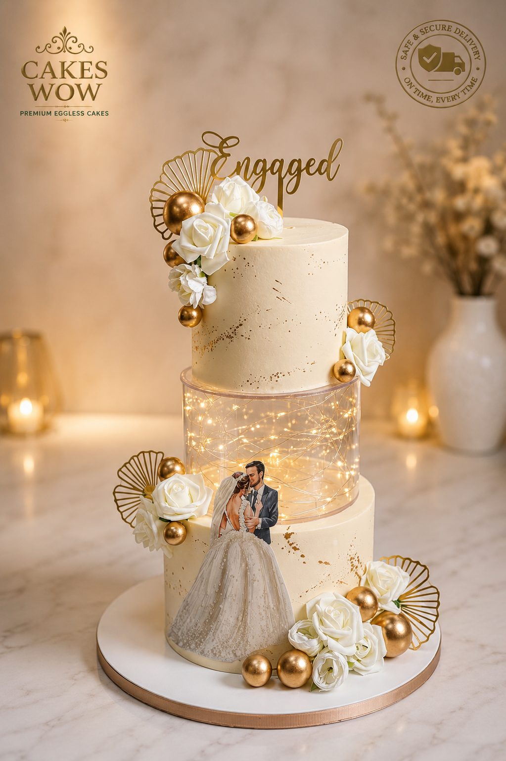 Enchanted Love Engagement Cake
