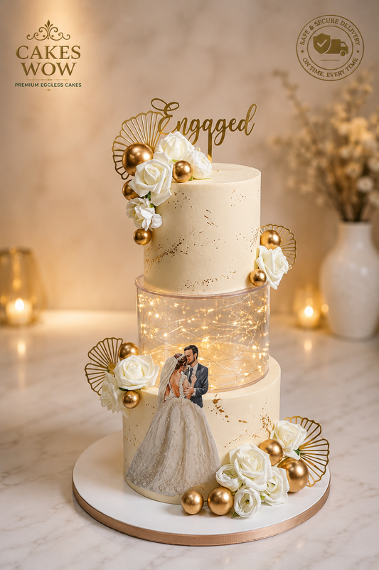 Enchanted Love Engagement Cake