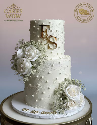 The Pearl Perfection Engagement Cake