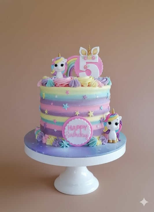Double Unicorn Rainbow  Cake