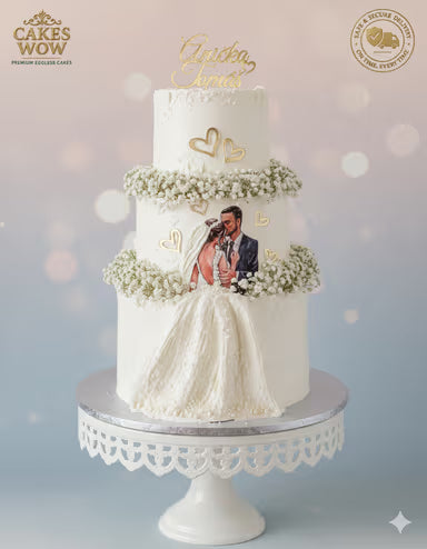 Elegant Wedding and Engagement 3 Tier Cake