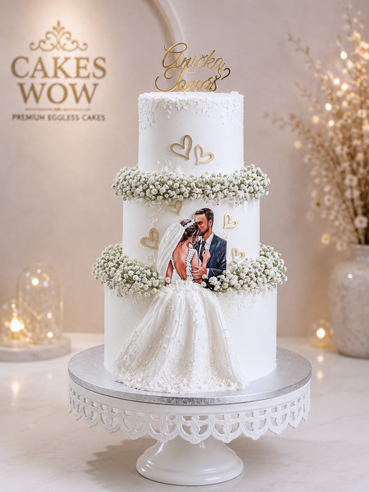 Elegant Wedding and Engagement 3 Tier Cake