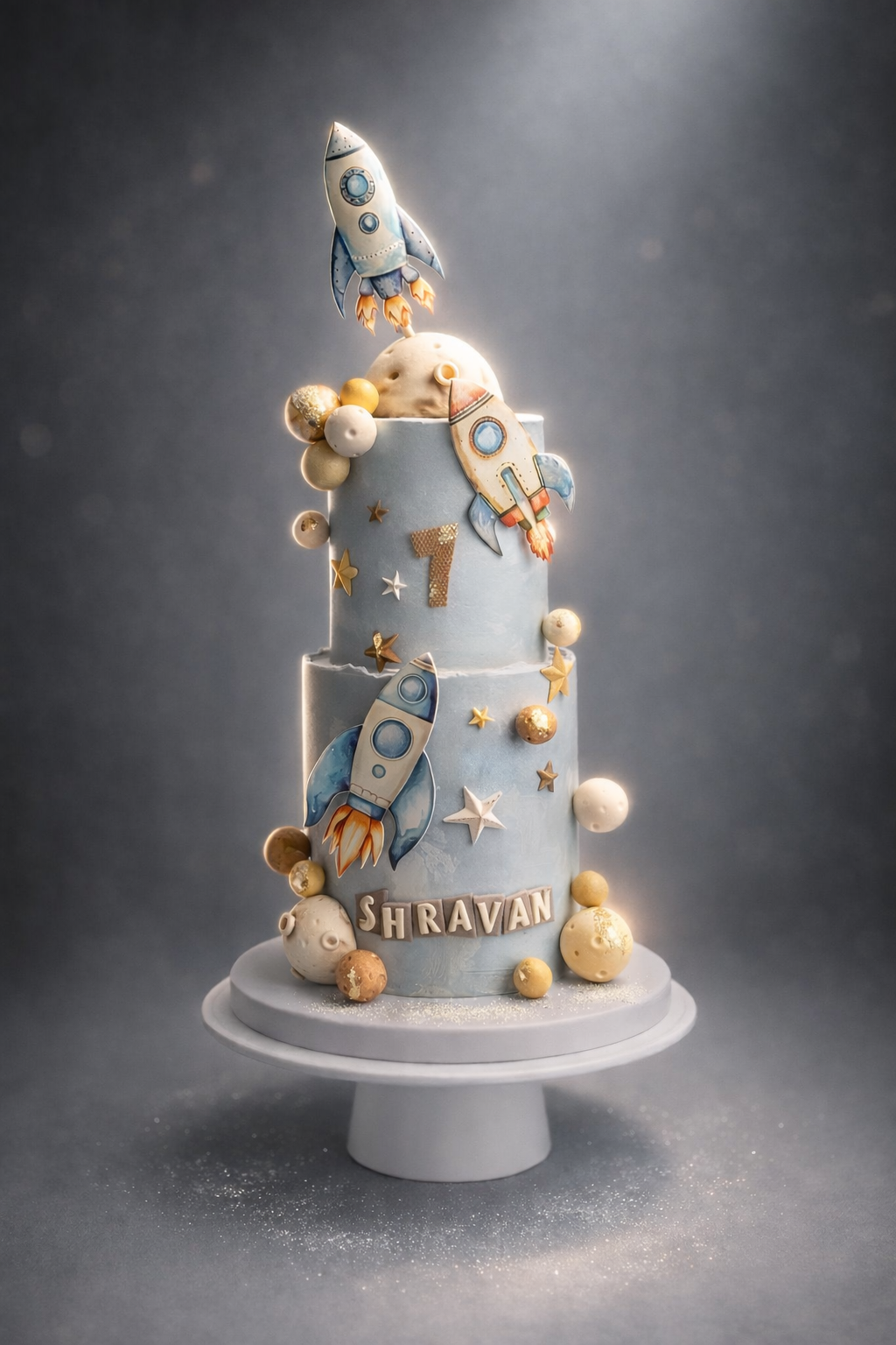 Rocket Mission Space Birthday Cake