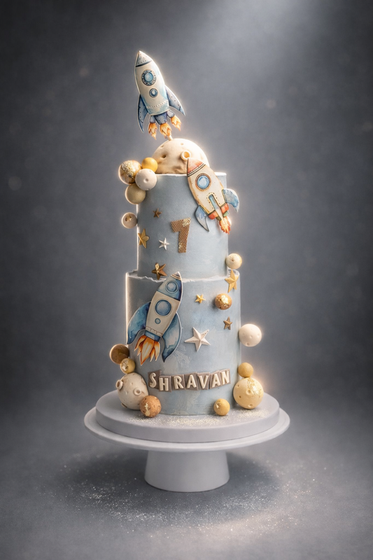 Rocket Mission Space Birthday Cake