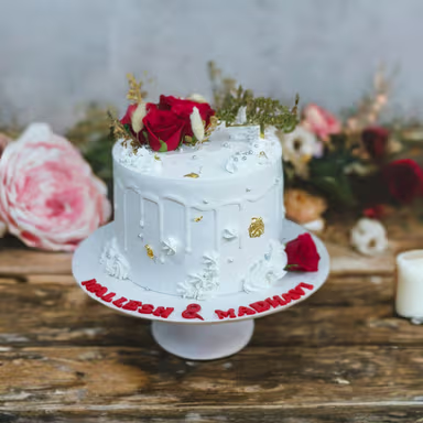 Rosy White Delight Cake