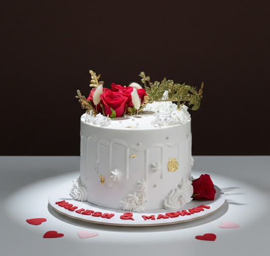 Rosy White Delight Cake