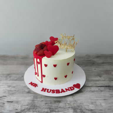 Romantic Red Heart Cake