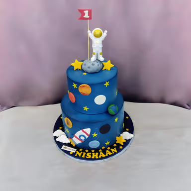 Little Astronaut's Space Adventure Cake