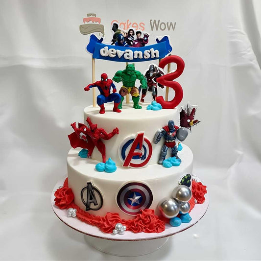 Marvel Superheroes Two Tier Cake