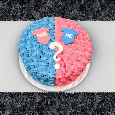 She or He Baby Shower Cake