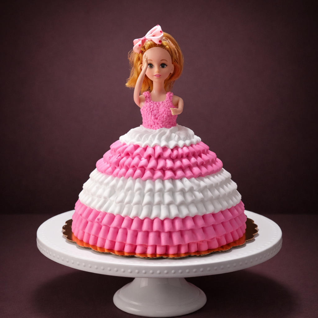 Barbie Ruffle Dress Cake