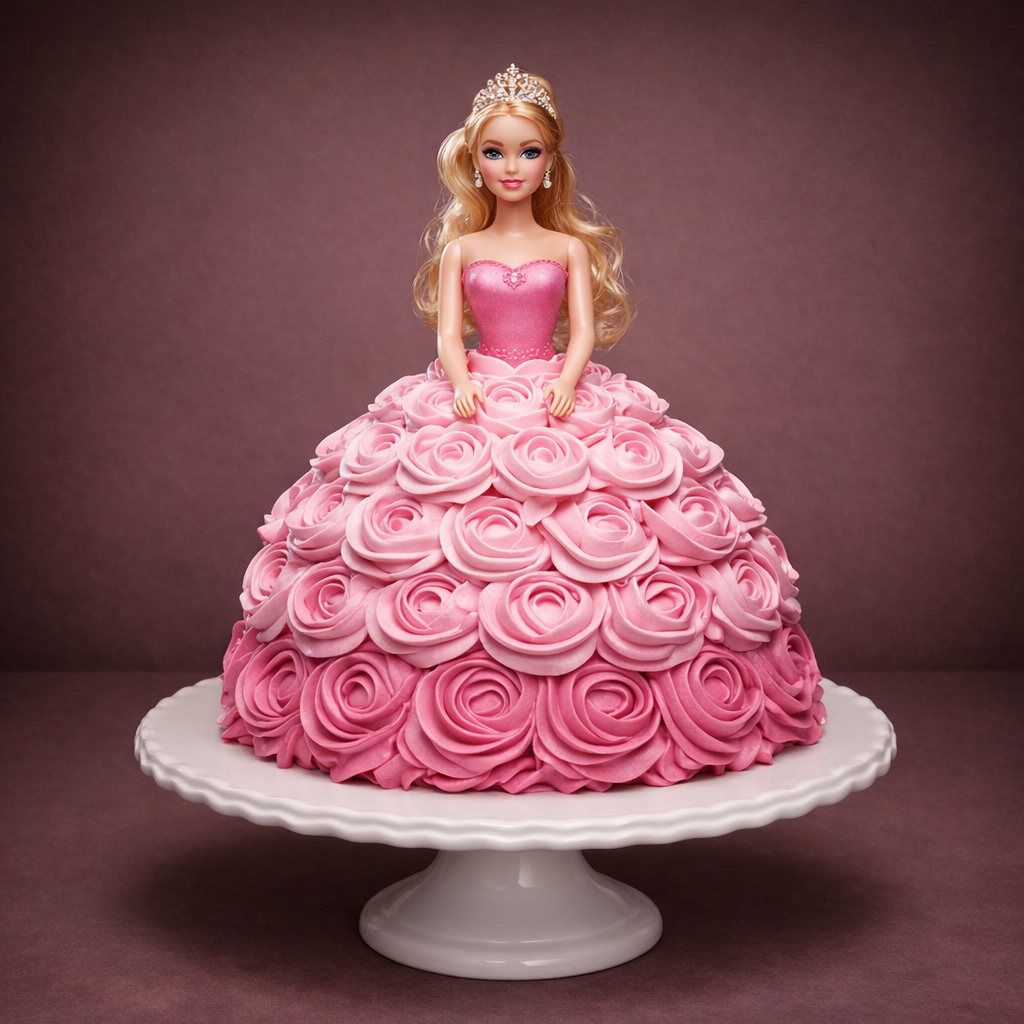 Barbie Princess Rosette Cake