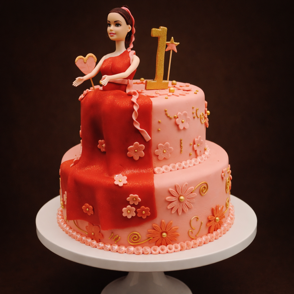 Barbie Red Princess Birthday Cake