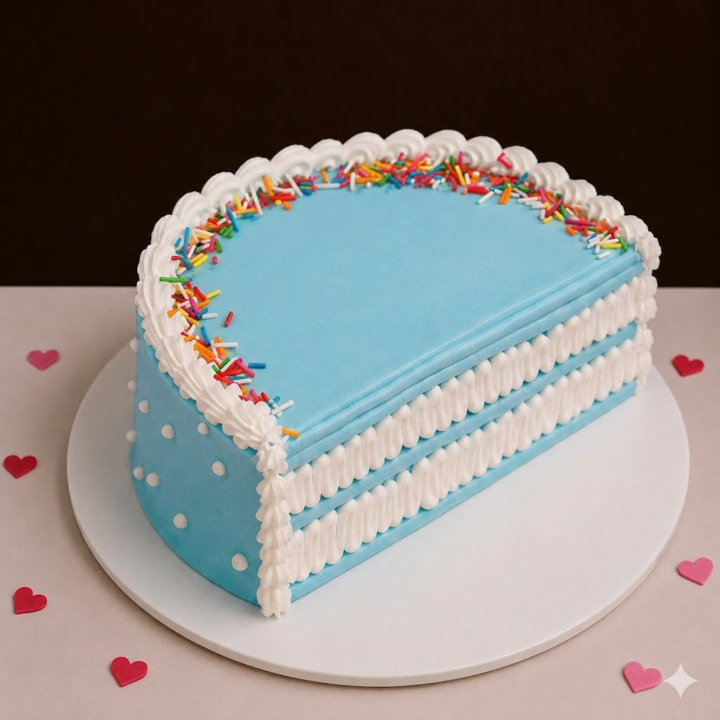 Blue Sprinkle Half Birthday Cake