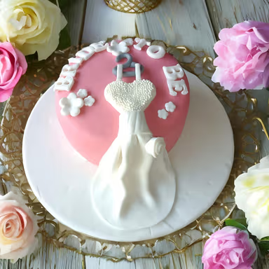 Elegant Bridal Gown Bride to be Cake