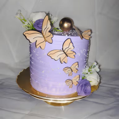 Lavender Themed Butterfly Cake