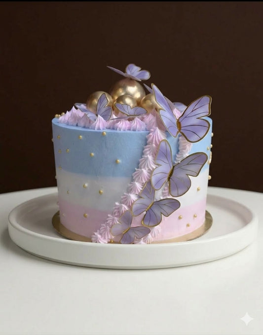 Pastel Butterfly Cascade Cake