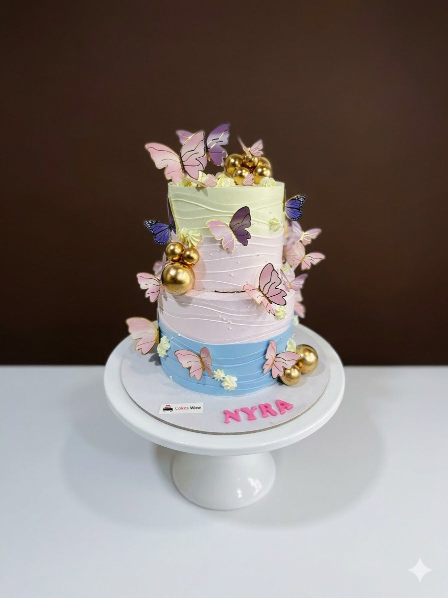 Pastel Butterfly Luxe Cake