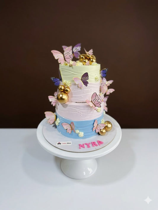 Pastel Butterfly Luxe Cake
