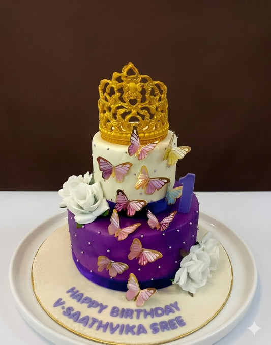 Royal Butterfly Crown Cake