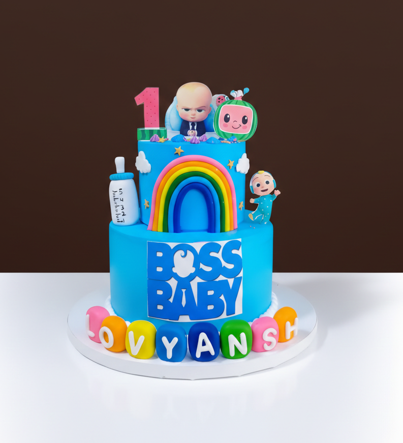 Boss Baby & Cocomelon Fusion Birthday Cake